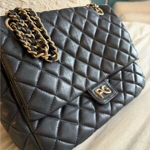 PG Quilted Black Shoulder Bag